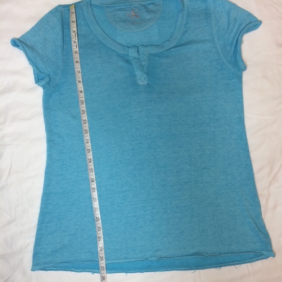 Calvin Klein comfy tee shirt blouse blue green top - Picture 8 of 8